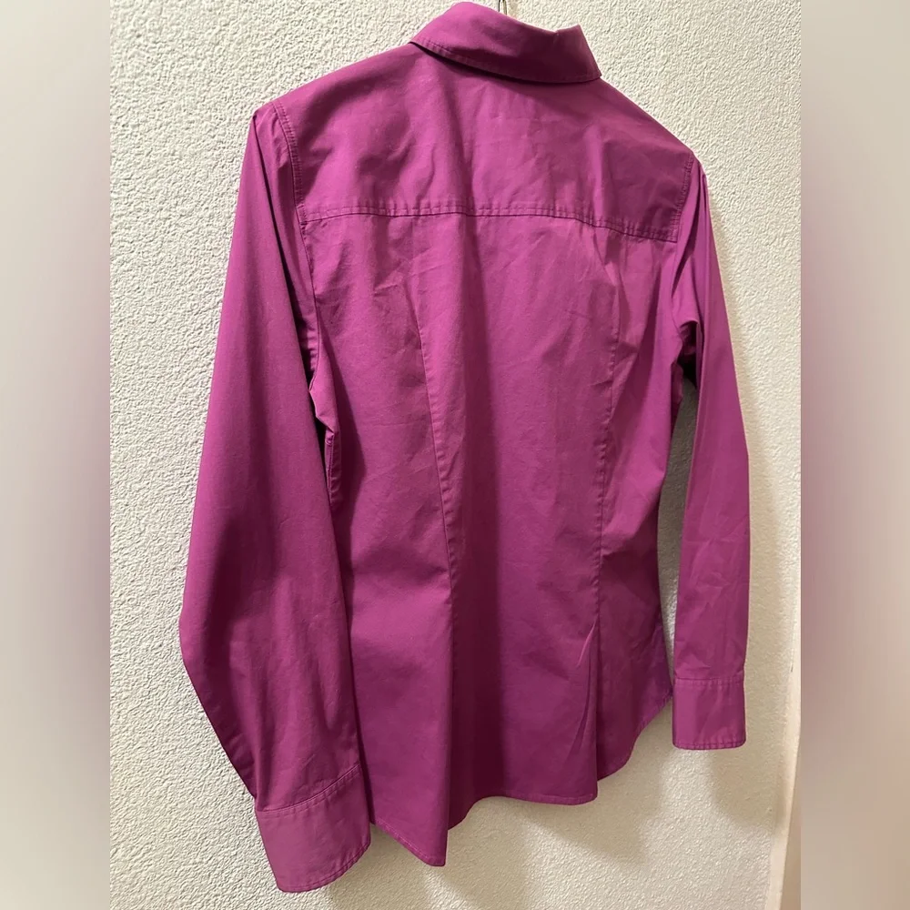 J. Crew Haberdashery Top Women Purple Cotton Long Sleeve Button Up Size Small